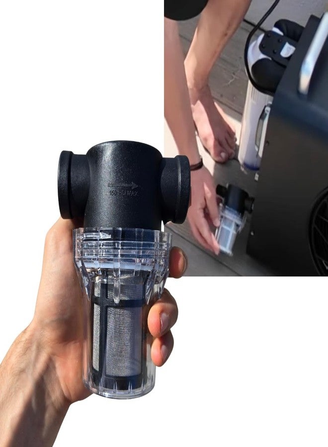 Caplide Pre Filter Cold Plunge pre Filter. 80 Mesh. 3/4" Threaded Female connectors. Cold Plunge in-line pre-Filter. Protect Your Cold Plunge Chiller and Pump. - Image 1